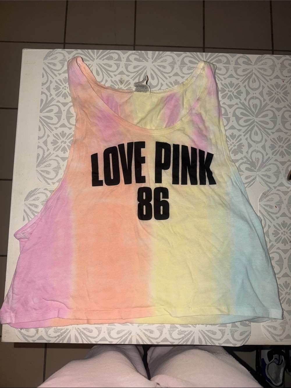 Victoria's Secret PINK Pastel Tie-Dye Scoop Tank